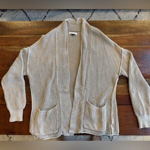 American Eagle Outfitters Tan Open-Front Ribbed Cardigan